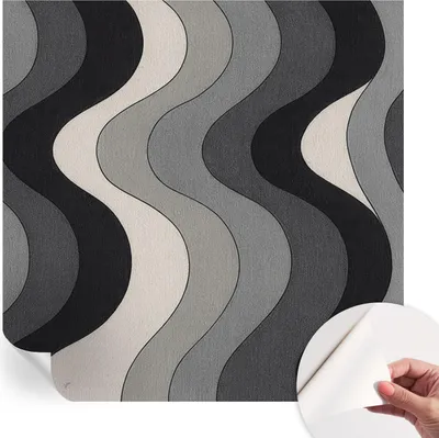 Zdjęcie produktu dla Samoprzylepna tapeta ścienna – dekoracyjna tapeta do salonu – folia samoprzylepna do obrazów ściennych – folia tapetowa do dekoracji ścian – 250 x 250 cm – szare fale
