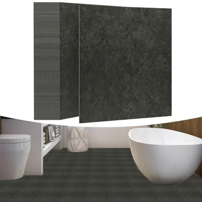 Immagine prodotto di Piastrelle autoadesive - Vinile PVC grigio scuro effetto piastrella - 30 x 30 cm - 27 pezzi - 2,51 m²