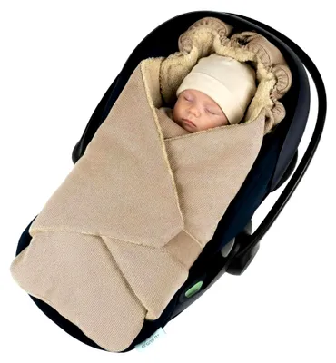 Produktbild von Einschlagdecke für Babyschale und Kinderwagen - Weicher Fleece aus en Materialien, geeignet für Frühling, Herbst und Winter, Universalgröße 0–12 Monate