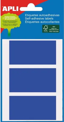 Zdjęcie produktu dla Etykiety samoprzylepne, 34 X 67 Mm, niebieskie - 15 szt