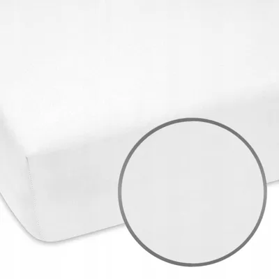 Produktbild von Designpremium Jersey-Spannbettlaken weiß mit Gummizug 80x190 cm
