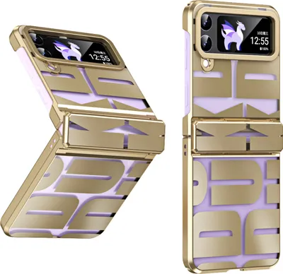 Produktbild von Hülle für Samsung Galaxy Z Flip 3 5G Hülle mit Scharnierschutz, Galvanisierter Klar Schutzhülle Gold
