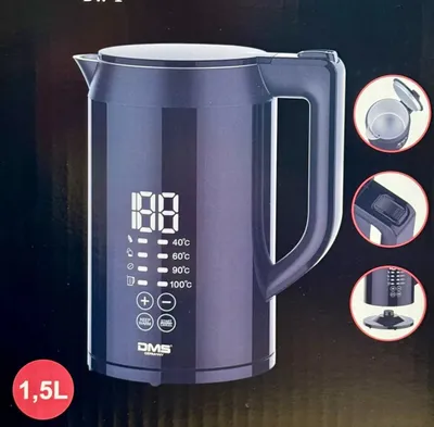 Produktbild von DMS DW - 1 Digitaler Designer Wasserkocher - 40-60-90 oder 100 Grad - schwarz