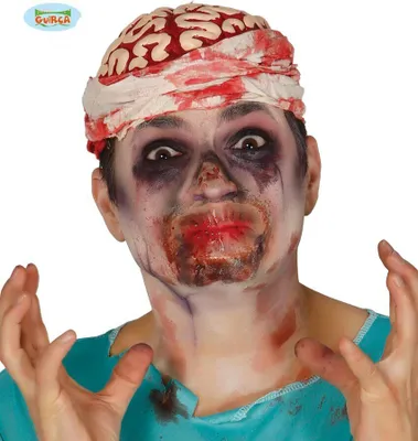 Produktbild von Zugewachsener Mund Halloween Latex-Applikation beige - Einheitsgröße