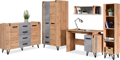 Obrázek produktu pro Nábytek do studentského pokoje NIXON - dub / beton / černý