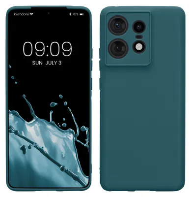 Produktbild von kwmobile Handyhülle für Motorola Edge 50 Pro Hülle - weiches Handy Silikon Case - Schutzhülle Cover - Petrol