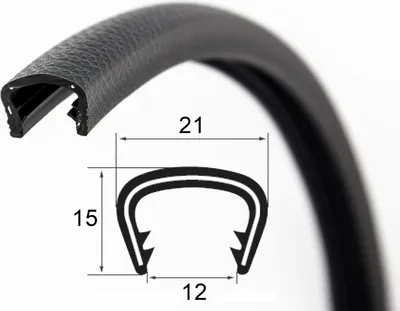 Produktbild von KS13-16S Kantenschutzprofil Schwarz Klemmbereich 13-16 mm Maße 21x15 mm
