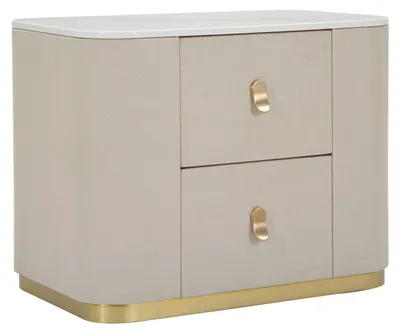 Produktbild von Mauro Ferretti Nachttisch Schönheit creme gold 60x40x47 cm