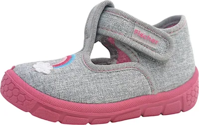 Image de Chaussures de marque Fischer pour enfants : bottines d'intérieur à velcro, couleur grise, taille 23