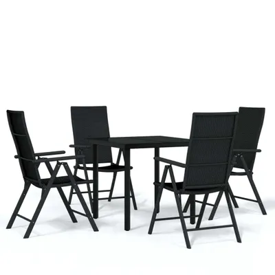 Produktbild von vidaXL 5-tlg. Garten-Essgruppe Schwarz