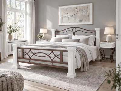 Produktbild von Bett Byzanz 200x200 Massivholz weiß