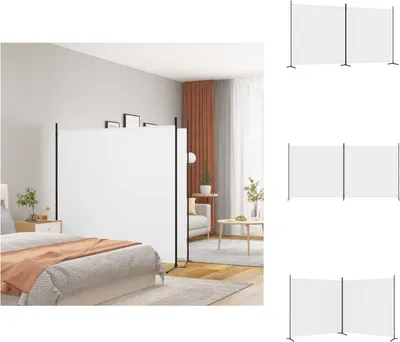 Image de vidaXL Paravent 2 pcs. blanc 348x180 cm Tissu - Séparation de pièce