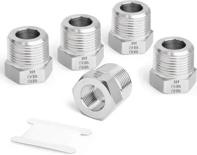 Immagine prodotto di Riduttore in acciaio inossidabile da 1/4" a 1/8" BSP, adattatore per tubi per acqua e gas