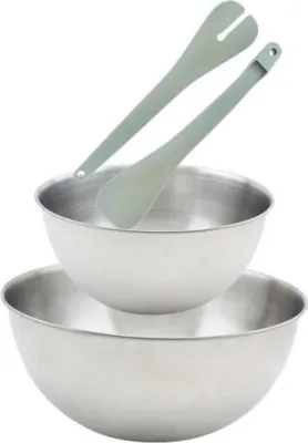 Obrázok produktu pre Súprava 2 šalátových mís a šalátových servítok - FACKELMANN - 20,5 a 25 cm