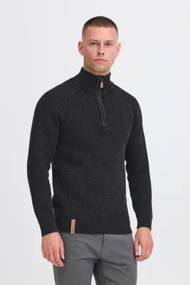 Produktbild von INDICODE IDRocklyn Herren Strickpullover Troyer Grobstrick Pullover 100% Baumwolle regular fit