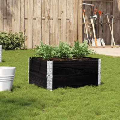Produktbild von Beete New Pflanzkasten Schwarz 80x60 cm Massivholz Kiefer Blumentöpfe CC82705777