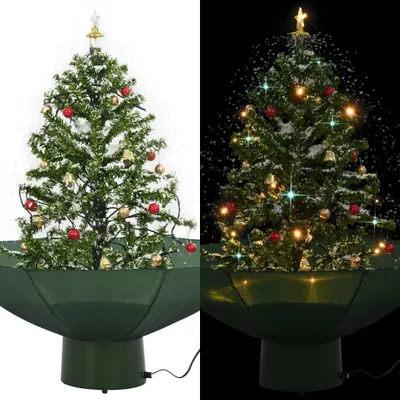 Obrázek produktu pro The Living Store Zasněžený vánoční stromek s deštníkovým podstavcem zelený 75 cm