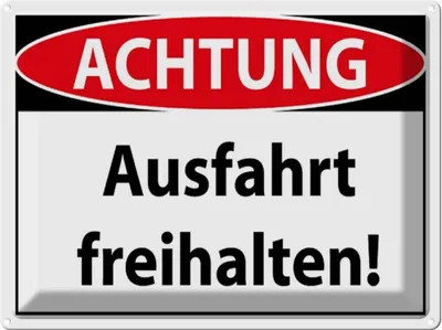 Produktbild von vianmo Blechschild 30x40 cm Achtung Ausfahrt freihalten Warnschild Hinweisschild Sicherheit Vorsicht