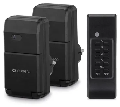 Immagine prodotto di Presa radiocomandata - Esterno - 1100 W - Portata 30 m - Nero - 2 prese