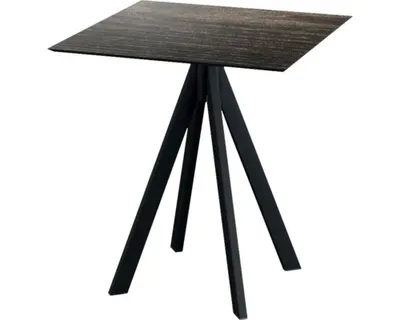 Immagine prodotto di Infinity - Tavolo da giardino, struttura nera + piano in HPL effetto legno Riverwashed, 70x70 cm, 1 pezzo