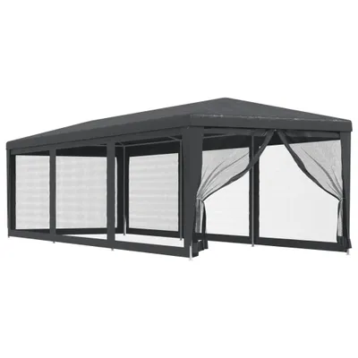 Image de Tente de fête avec 8 parois latérales en maille Anthracite 3x9m