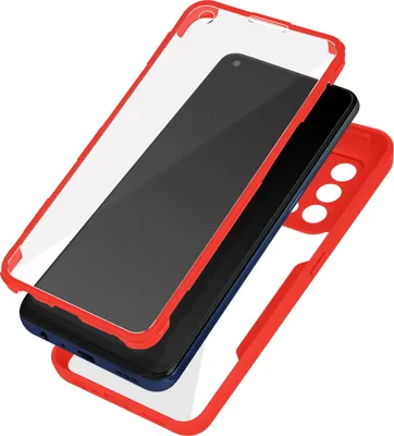 Zdjęcie produktu dla Avizar, etui 360° do OPPO A94 5G, odporne na uderzenia, twarde etui z silikonową ramką, czerwone