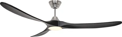 Produktbild von Energiespar Deckenventilator mit LED Beleuchtung und Fernbedienung Eco Genuino-L Chrom gebürstet / Matt Schwarz 180 cm