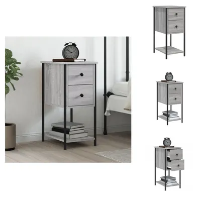 Obrázek produktu pro vidaXL Noční stolek Grey Sonoma 32x42x70 cm Materiál na bázi dřeva - Noční stolky