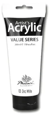 Produktbild von PHOENIX Acrylfarbe 200 ml - 103 Zinkweiß
