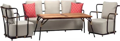 Produktbild von Rattanmöbel Garnitur Gartenlounge Sofagarnitur Loungemöbel Terrassenmöbel 4tlg