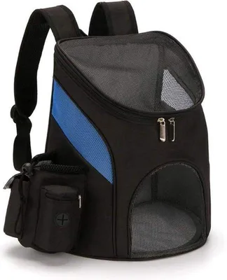 Image de Petit sac à dos de transport pour animaux, 3 kg, voyage et randonnée, noir et bleu