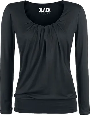 Produktbild von Black Premium by EMP Damen schwarzes Langarmshirt mit Raffungen L
