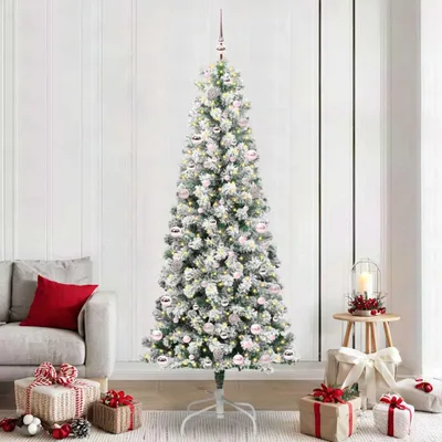 Productafbeelding van Maison Exclusive - Kunstkerstboom, inklapbaar, groen en wit, 240 cm