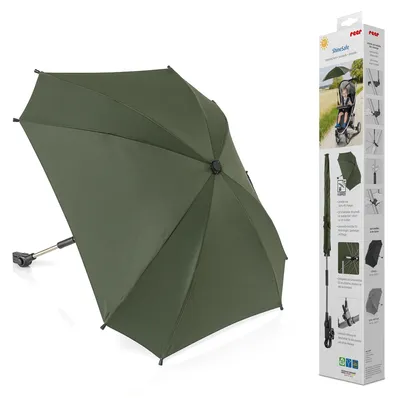 Produktbild von reer ShineSafe Kinderwagen-Sonnenschirm, UV-Schutz UPF 80+, universal passend, Waldgrün