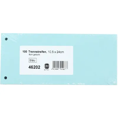 Produktbild von BüroTIPP Trennstreifen RC BT1699 blau 10,5x24cm gelocht 180g - Packung à 100 Stü
