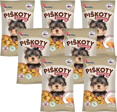 Obrázek produktu pro Akinu Bezlepkové Mini piškoty pamlsek pro psy 7 x 120 g