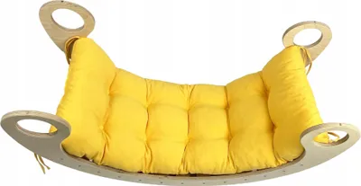 Produktbild von Dekokissen für Kinderwippe, Gelb, 100 x 45 x 8 cm, Kissen für eine Kinderschaukel Montessori, Ein weiches Kissen für eine Babyschaukel