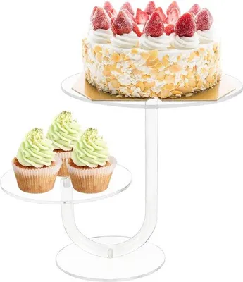 Obrázek produktu pro Dvoupatrová akrylová věž na cupcakes, 20 cm, svatba
