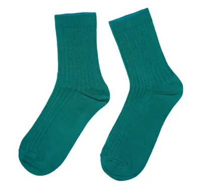 Produktbild von Damen Basic Socken aus Baumwolle Casual Rippe Smaragd Größe 35-38