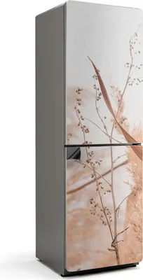 Produktbild von Zarte Pflanzenakzente – Magnetische Kühlschrank Abdeckung – Dekorfolie magnetisch Küche – Kühlschrank Magnet Deko – selbstklebende Magnettafel – Magnetfolie für Kühlschranktür – 60x190 cm