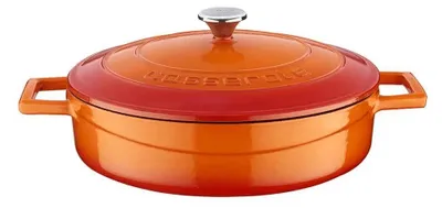 Imagen del producto de Sartén de hierro fundido para horno - 24 cm - 2,47 litros - Color naranja