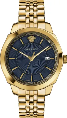 Produktbild von Versace VEV900619 Icon Classic blau gold Edelstahl Armband Uhr Herren NEU