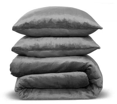 Image de Housse de couette en flanelle polaire 240x220 cm avec 2 taies d'oreiller