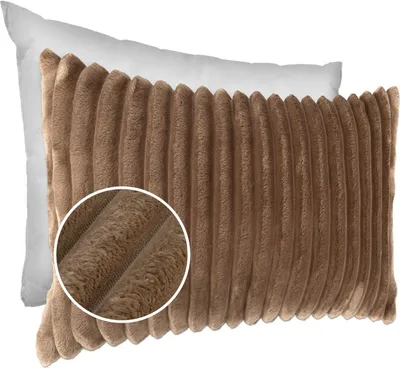 Produktbild von Dekokissen LILLI BIG CORD Velour mit Reißverschluss 30x50cm Einfarbig UNI Beige Sofakissen pflegeleicht