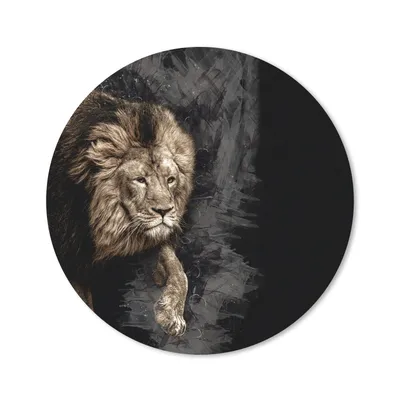 Produktbild von MuchoWow® Mauspad Mousepad Löwe - Tiere - Schwarz 50x50 cm - Mousepads - Maus Mat - Pad - Mausunterlage - Vinyl