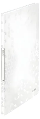 Productafbeelding van LEITZ 4631-00-01 LEITZ Transparantordner WOW, A4, van polypropyleen met 20 ringbanden, wit-metallic