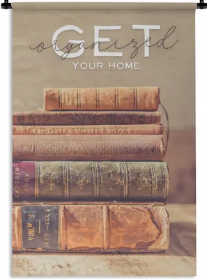 Produktbild von MuchoWow® Wandteppich Wandbehang Sprichwörter - 'Organisiere dein Zuhause' - Zitate 120x180 cm Tapisserie Dekoration Wandtuch - Schlafzimmer - Dekorationen für das Haus
