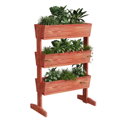Produktbild von WISFOR Vertikalbeet Blumenkasten 3 Ebenen Pflanzkasten Hochbeet Kräuter Gemüse Blumen Beet aus Holz
