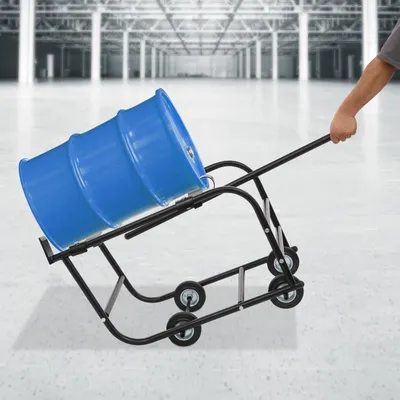 Image de Chariot pour fûts - Chariot mobile vertical pour fûts, avec une capacité de charge de 272 kg et une structure en acier