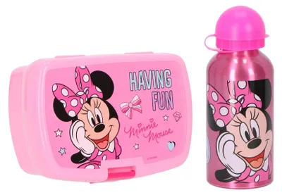 Produktbild von Disney Minnie Mouse Lunchpaket mit Lunchbox und 400 ml Trinkflasche für Kinder